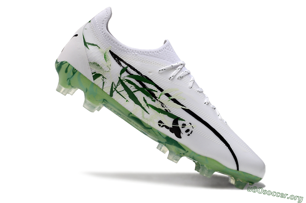 Puma Ultra Ultimate FG Football Boots - White/Black/Green 4