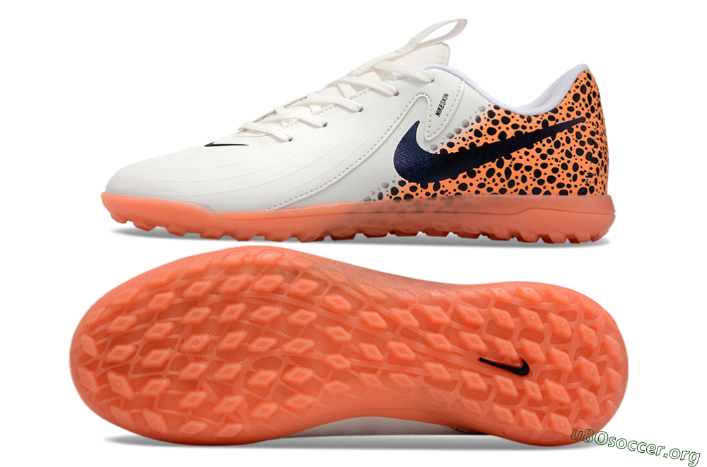 Nike Jr. Phantom GX 2 Academy TF Football Shoes - White/Black/Leopard 1