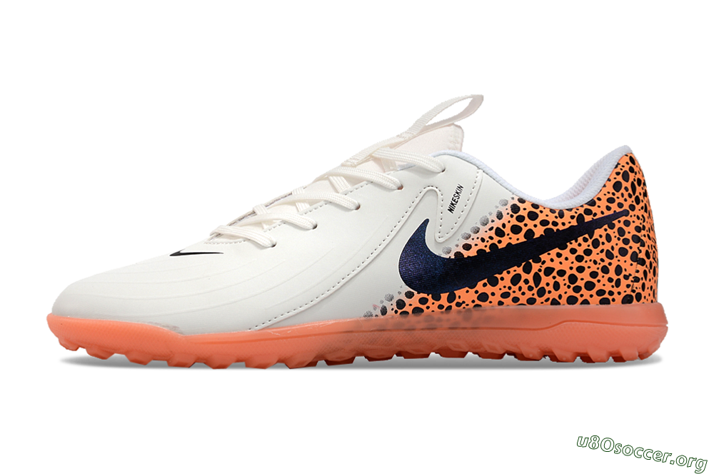 Nike Jr. Phantom GX 2 Academy TF Football Shoes - White/Black/Leopard 3