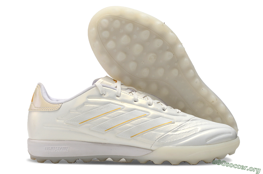 Adidas Copa Pure.3 TF Football Shoes - White/Gold/Beige 2