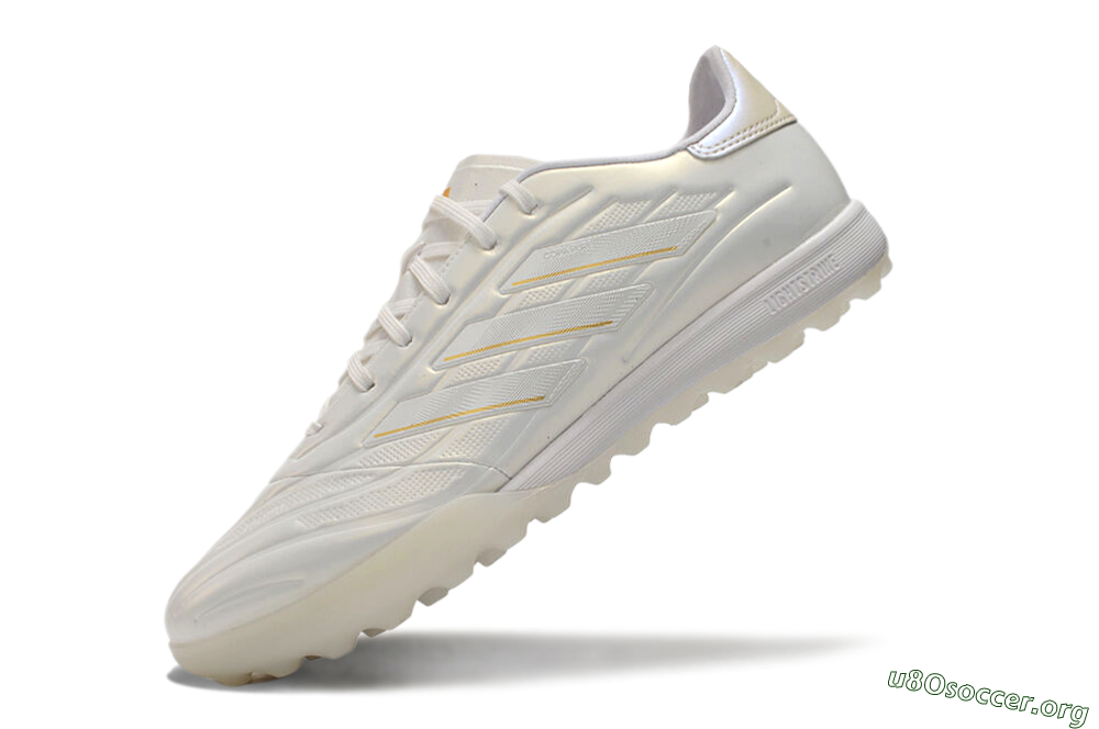 Adidas Copa Pure.3 TF Football Shoes - White/Gold/Beige 5