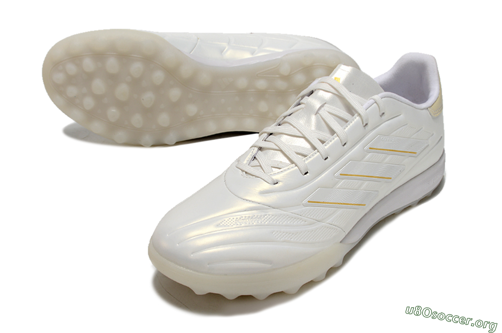 Adidas Copa Pure.3 TF Football Shoes - White/Gold/Beige 0