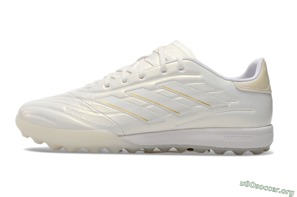 Adidas Copa Pure.3 TF Football Shoes - White/Gold/Beige 3