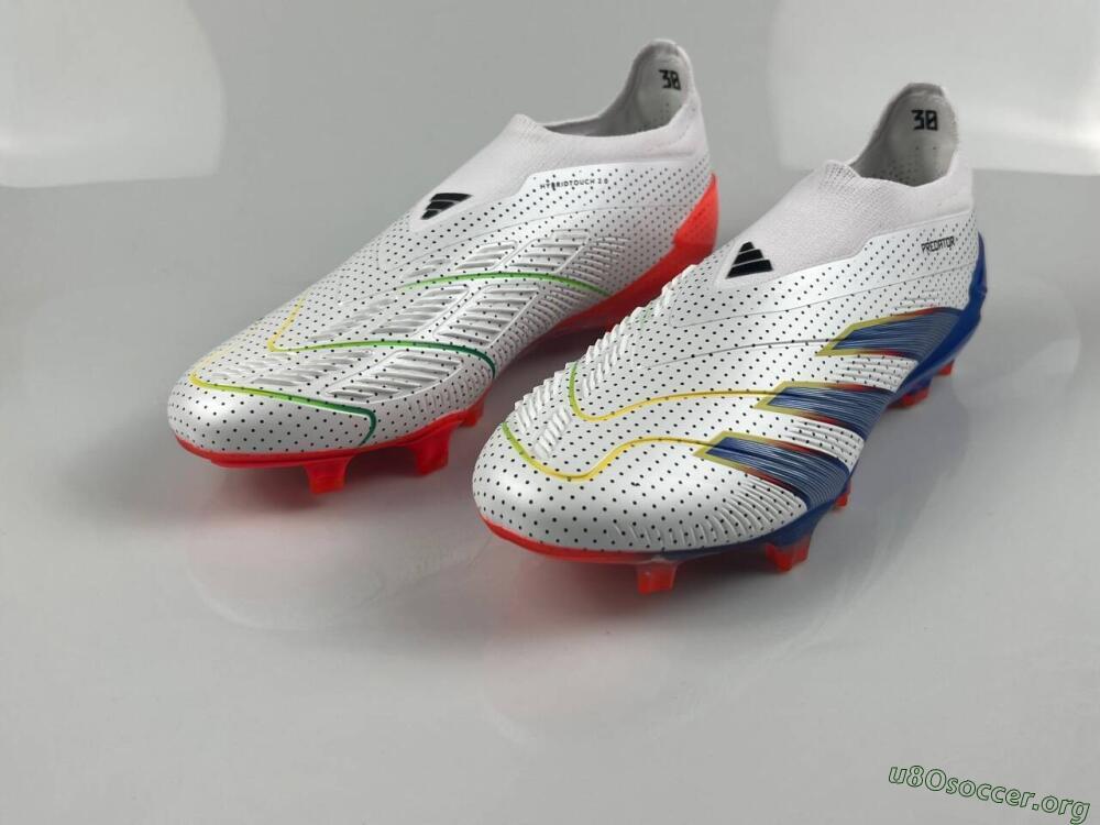 Adidas Predator Accuracy+ Laceless 24 Euphoria FG Football Boots - White/Silver/Blue