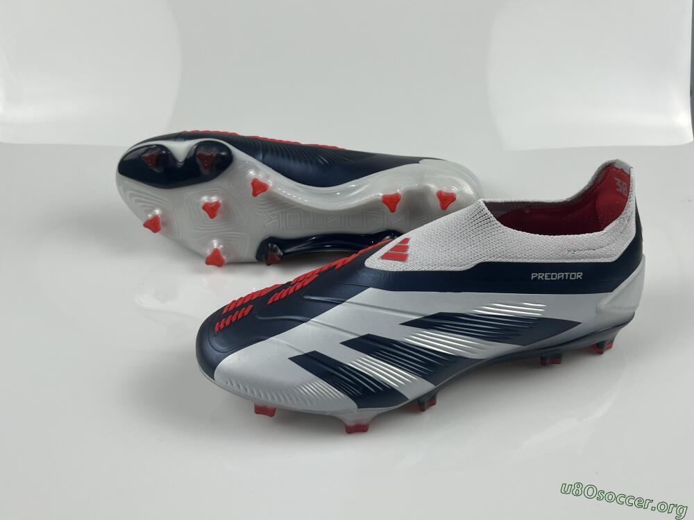 Adidas Predator Accuracy+ Laceless FG Football Boots - Silver/Blue/Red