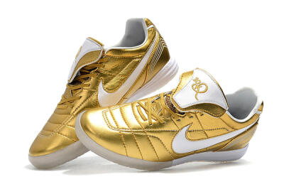 Nike Tiempo Legend 7 Elite R10 IC Football Shoes - Gold/White