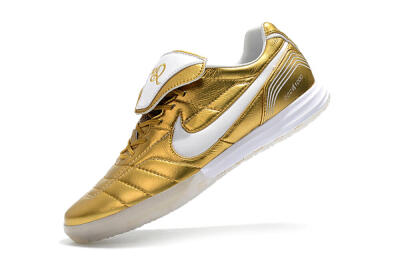 Nike Tiempo Legend 7 Elite R10 IC Football Shoes - Gold/White