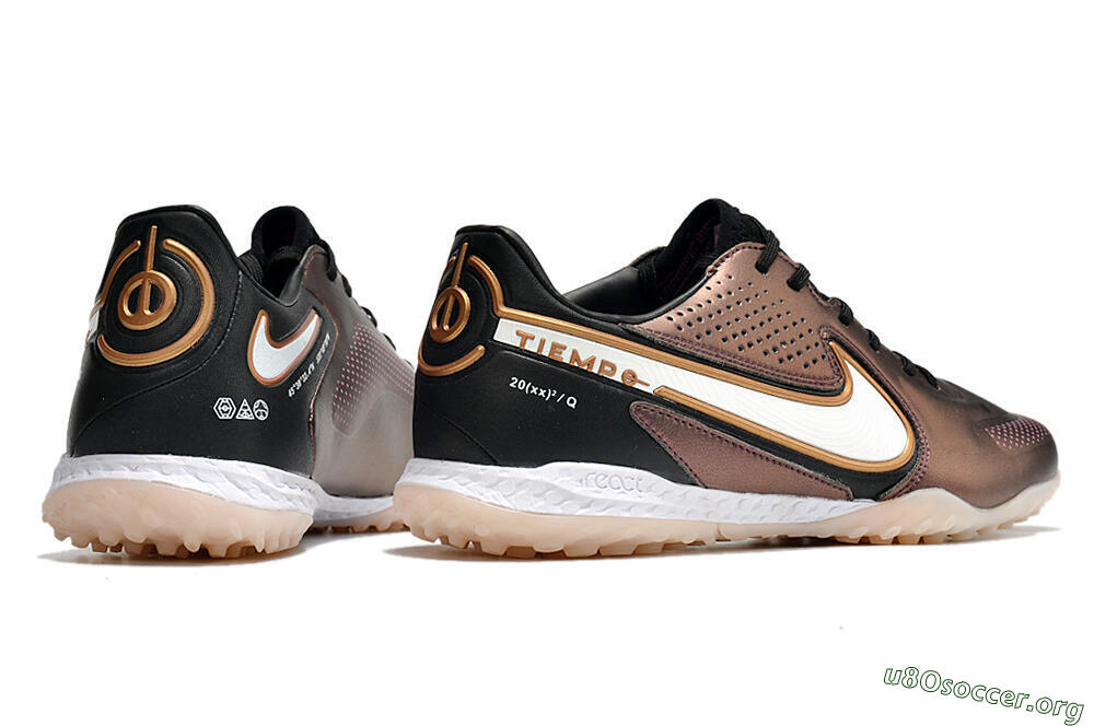 Nike React Tiempo Legend 9 Pro TF Football Shoes - Gold/White/Black 6