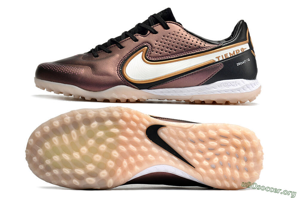 Nike React Tiempo Legend 9 Pro TF Football Shoes - Gold/White/Black 1