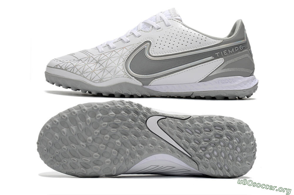 Nike React Tiempo Legend 9 Pro TF Football Shoes - Grey/White 1