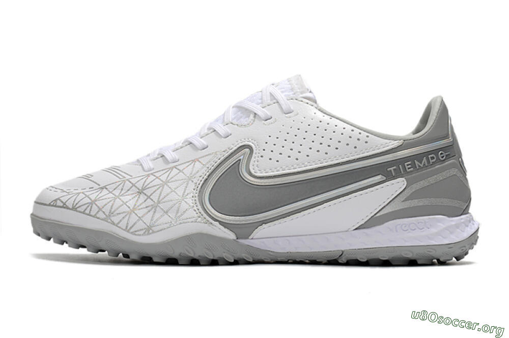 Nike React Tiempo Legend 9 Pro TF Football Shoes - Grey/White 3