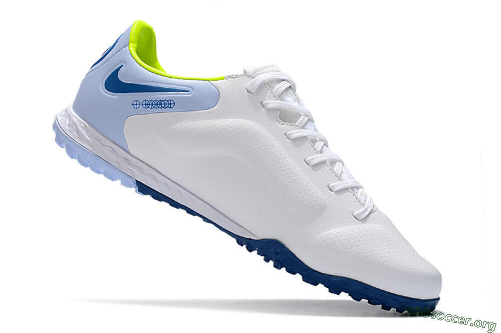 Nike React Tiempo Legend 9 Pro TF Football Shoes - White/Blue/Yellow 4