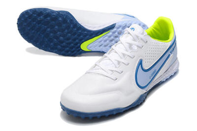 Nike React Tiempo Legend 9 Pro TF Football Shoes - White/Blue/Yellow