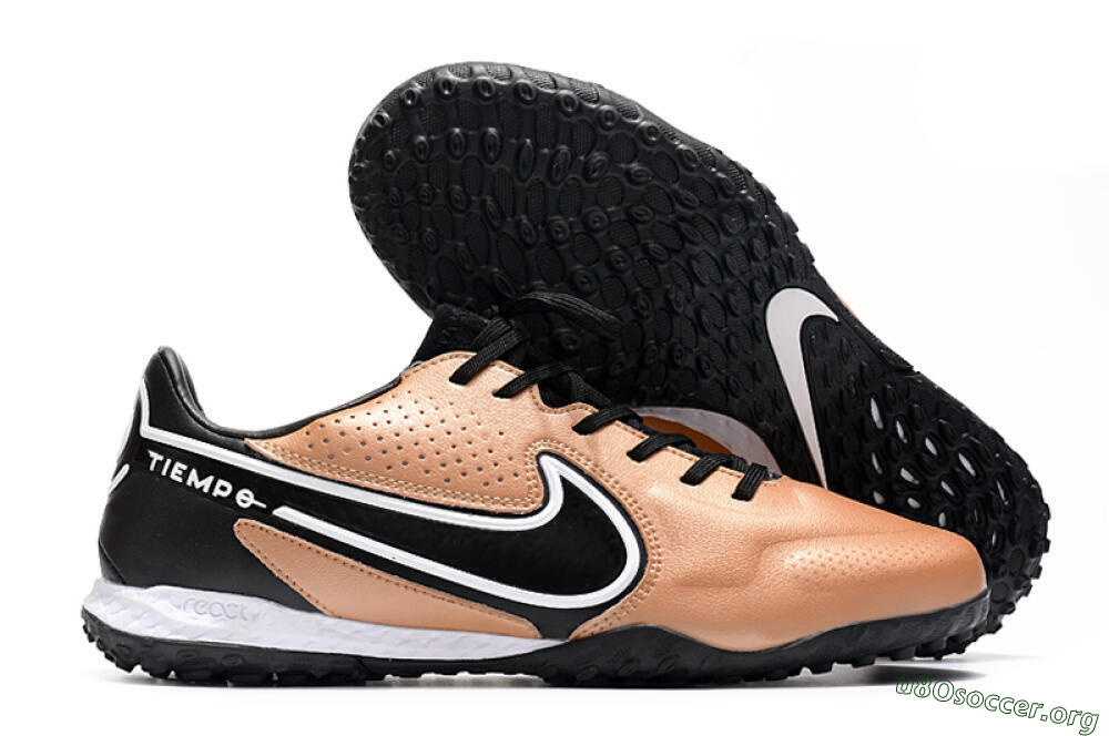 Nike React Tiempo Legend 9 Pro TF Football Shoes - Gold/White/Black 2