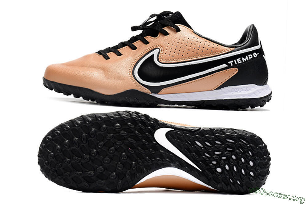 Nike React Tiempo Legend 9 Pro TF Football Shoes - Gold/White/Black 1