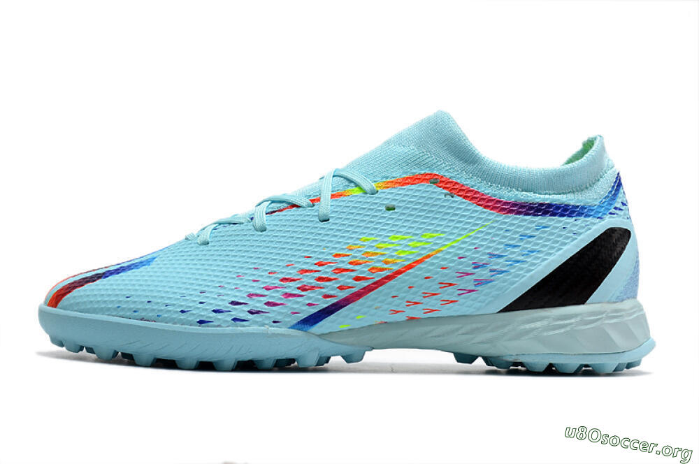 Adidas X Speedportal.3 TF Football Shoes - Jade/Red/Yellow/Blue 3