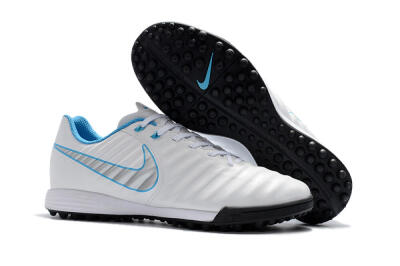 Nike Tiempox Ligera IV TF Football Shoes - White/Silver/Blue