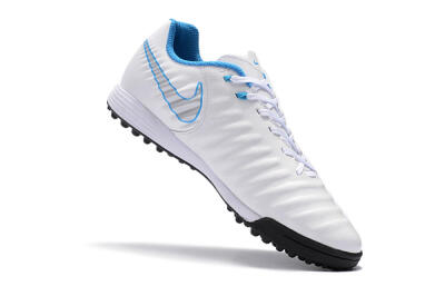 Nike Tiempox Ligera IV TF Football Shoes - White/Silver/Blue