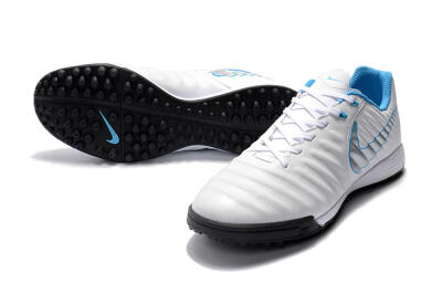 Nike Tiempox Ligera IV TF Football Shoes - White/Silver/Blue