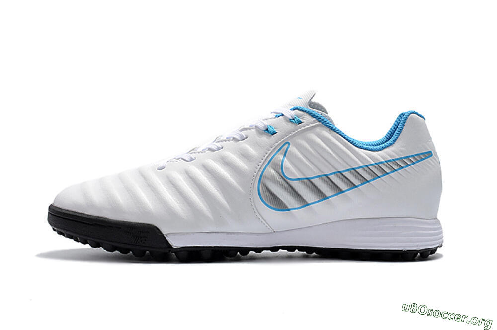 Nike Tiempox Ligera IV TF Football Shoes - White/Silver/Blue 3