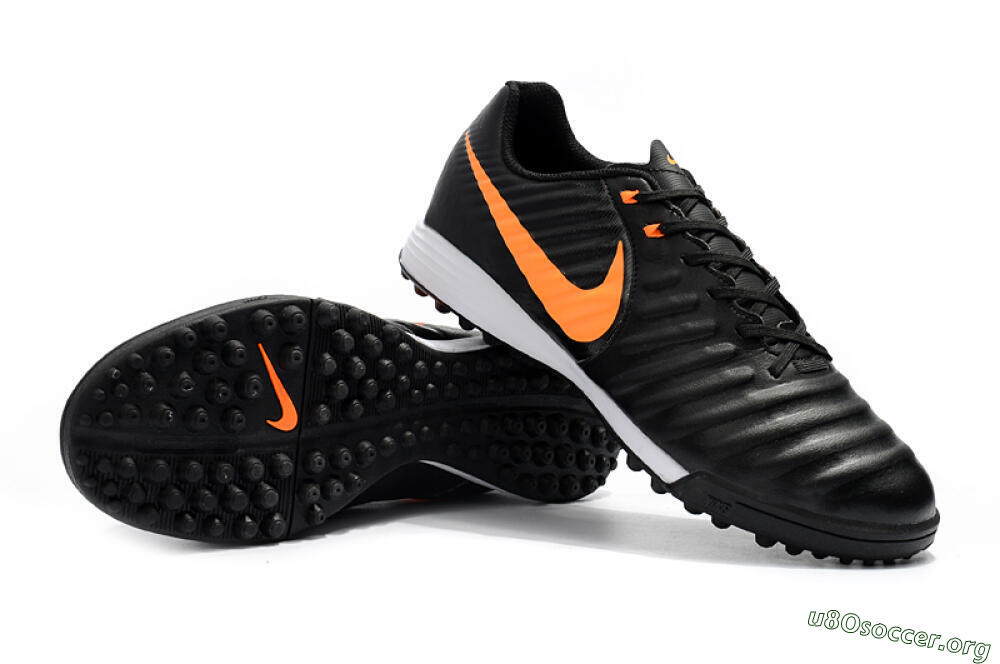 Nike Tiempox Ligera IV TF Football Shoes - Black/Orange/White 4