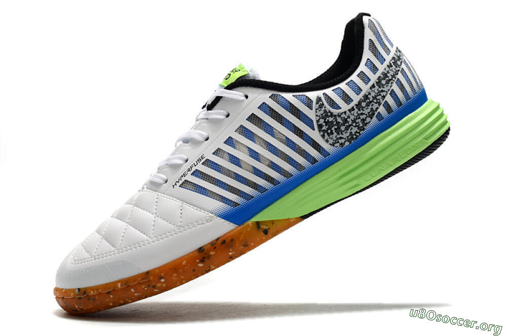 Nike Lunar Gato 2 IC Football Shoes - White/Black/Blue/Yellow 5