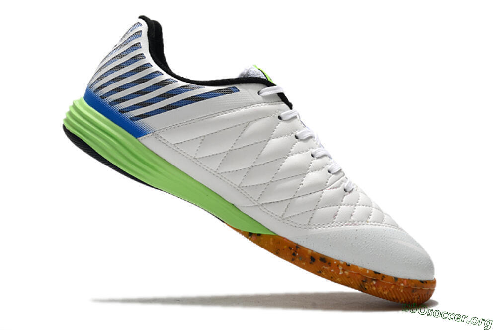 Nike Lunar Gato 2 IC Football Shoes - White/Black/Blue/Yellow 4