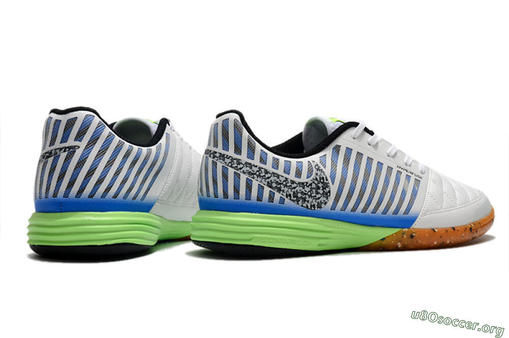 Nike Lunar Gato 2 IC Football Shoes - White/Black/Blue/Yellow 6
