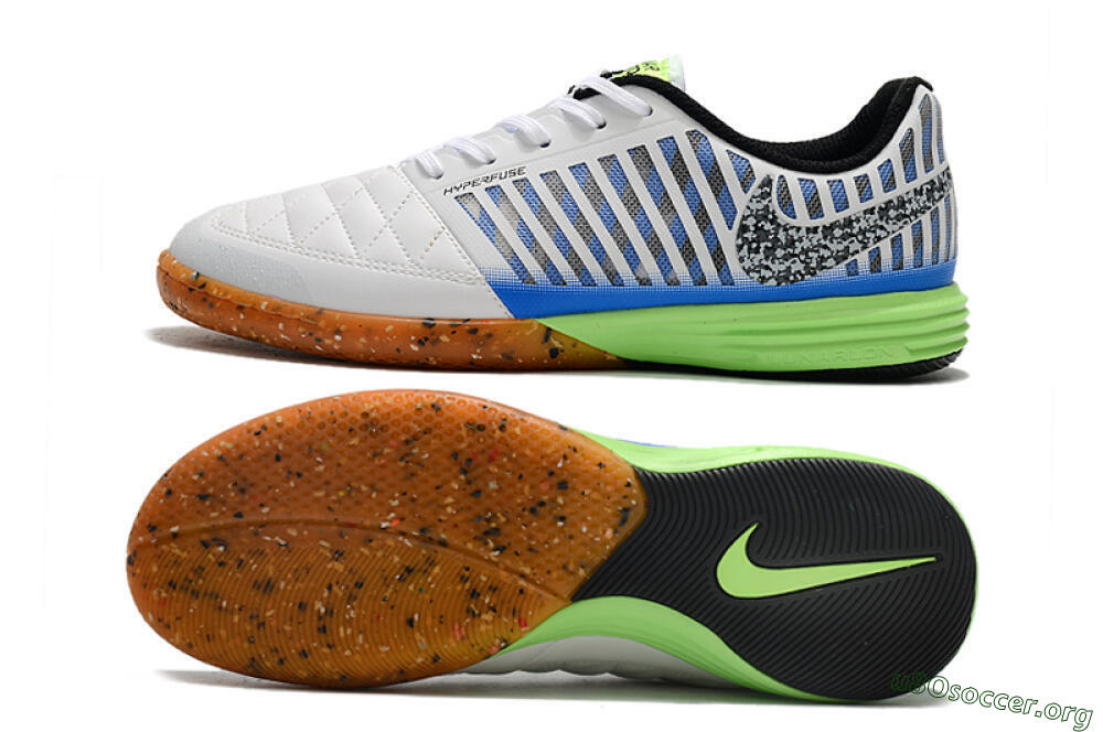 Nike Lunar Gato 2 IC Football Shoes - White/Black/Blue/Yellow 1