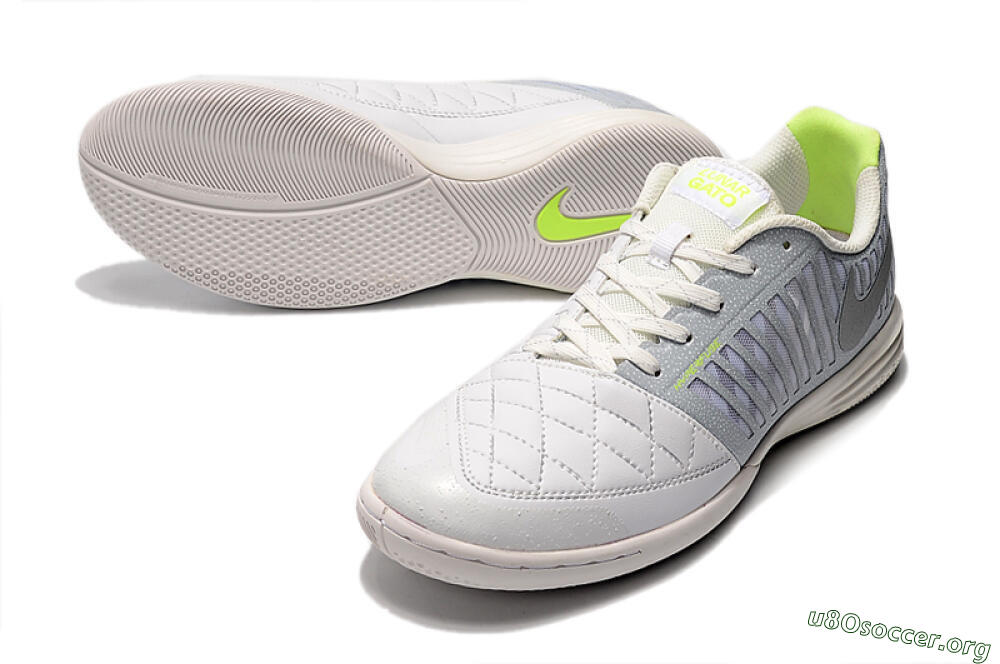 Nike Lunar Gato 2 IC Football Shoes - White/Grey/Silver 0