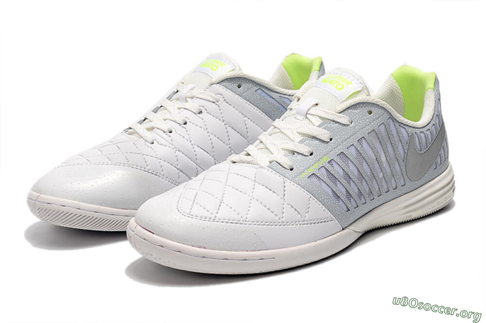 Nike Lunar Gato 2 IC Football Shoes - White/Grey/Silver 5