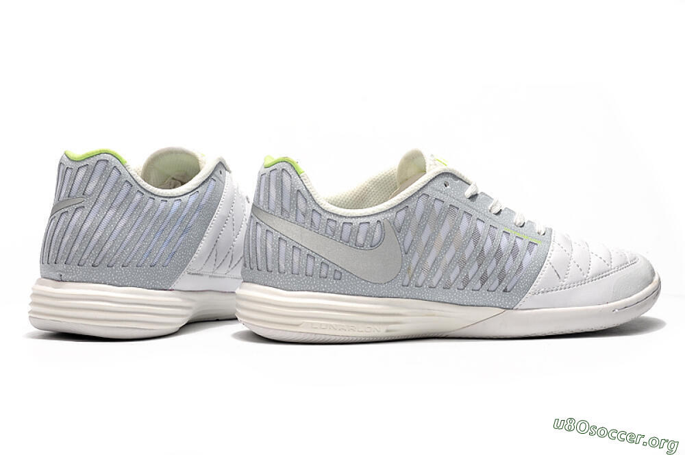 Nike Lunar Gato 2 IC Football Shoes - White/Grey/Silver 9