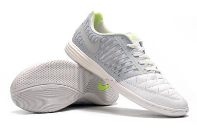 Nike Lunar Gato 2 IC Football Shoes - White/Grey/Silver