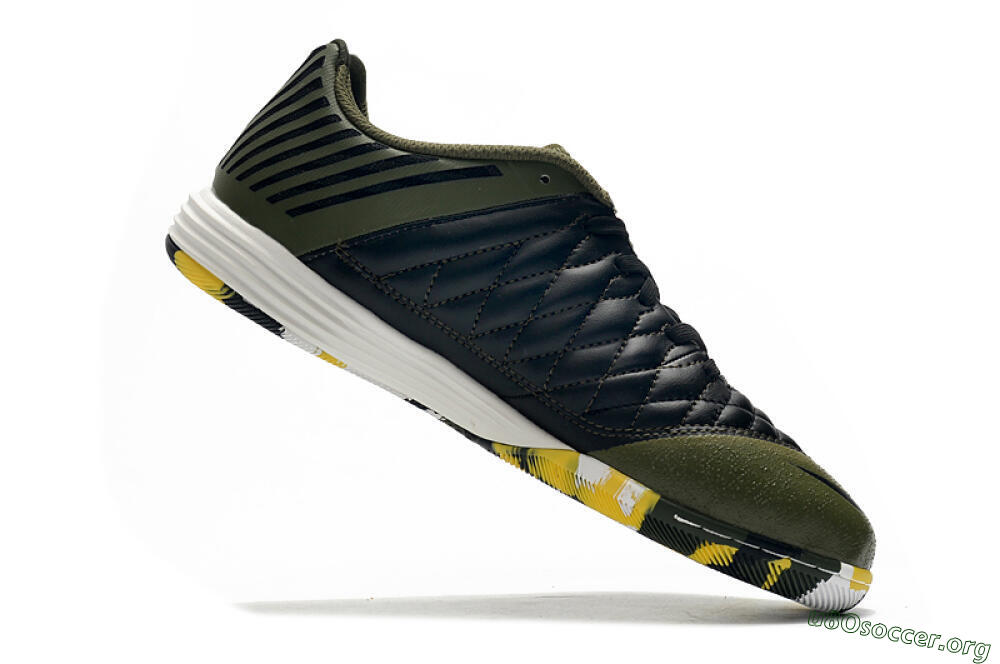 Nike Lunar Gato 2 IC Football Shoes - Black/Green/Yellow 4