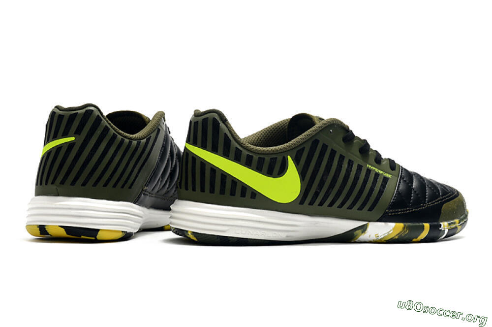 Nike Lunar Gato 2 IC Football Shoes - Black/Green/Yellow 6