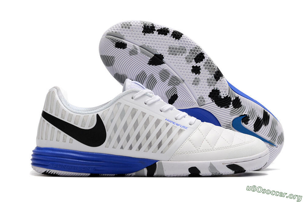 Nike Lunar Gato 2 IC Football Shoes - White/Black/Blue 2