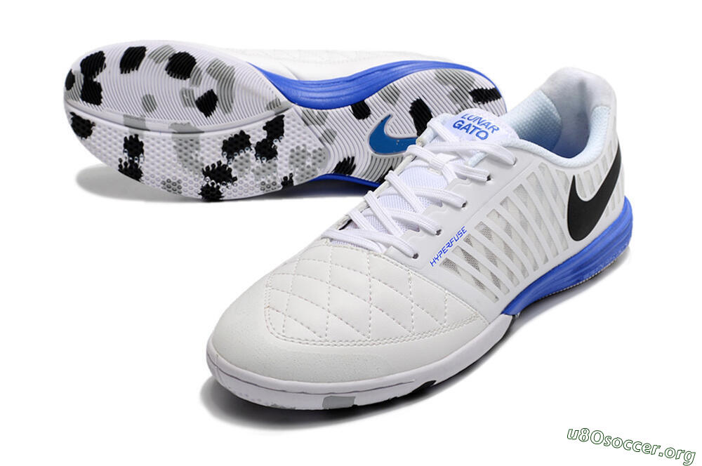 Nike Lunar Gato 2 IC Football Shoes - White/Black/Blue 0