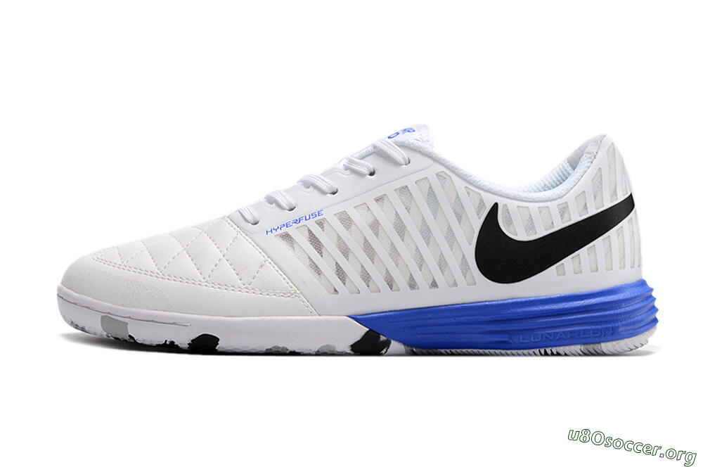 Nike Lunar Gato 2 IC Football Shoes - White/Black/Blue 3