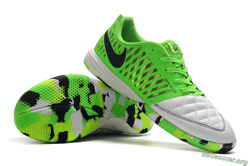 Nike Lunar Gato 2 IC Football Shoes - White/Green/Black 4