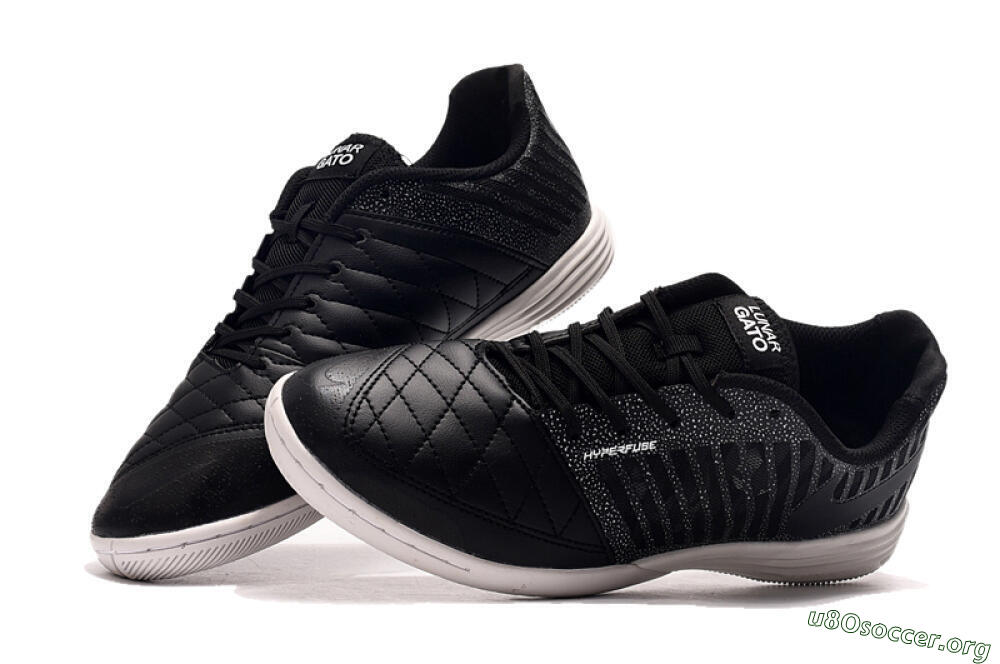 Nike Lunar Gato 2 IC Football Shoes - Black/Silver/White 6