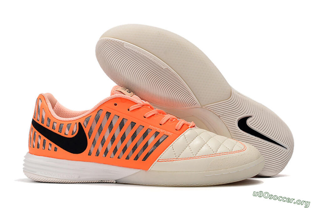 Nike Lunar Gato 2 IC Football Shoes - White/Orange/Black 2