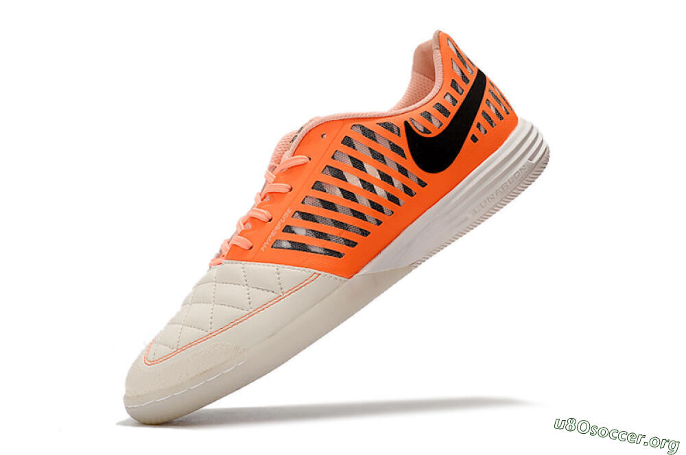 Nike Lunar Gato 2 IC Football Shoes - White/Orange/Black 8