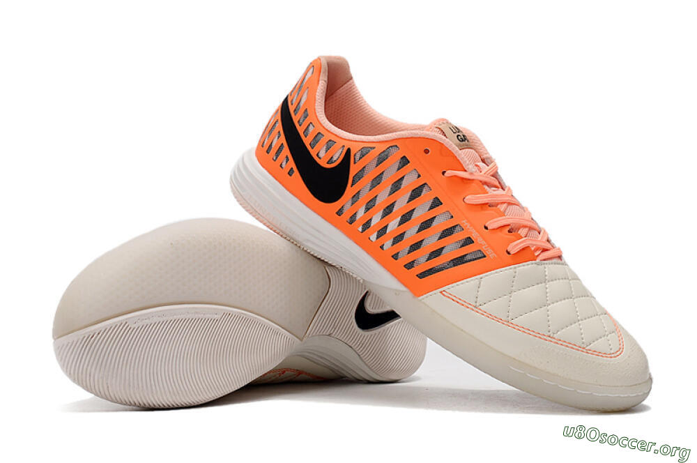Nike Lunar Gato 2 IC Football Shoes - White/Orange/Black 4