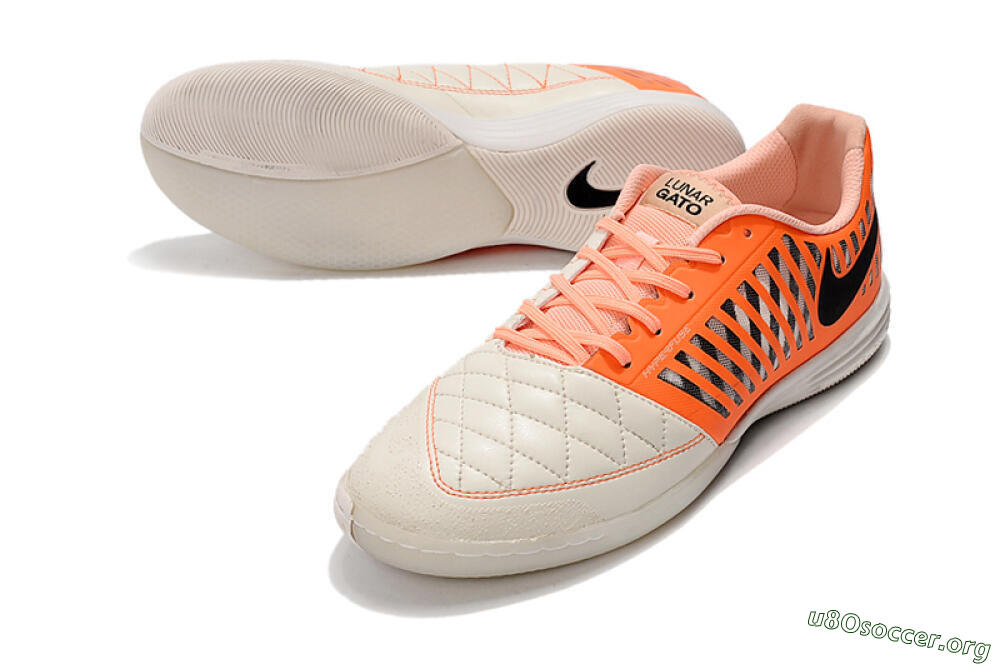 Nike Lunar Gato 2 IC Football Shoes - White/Orange/Black 0