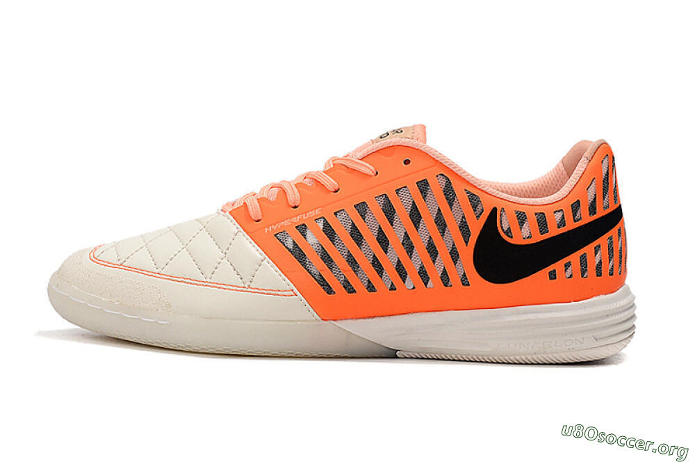 Nike Lunar Gato 2 IC Football Shoes - White/Orange/Black 3