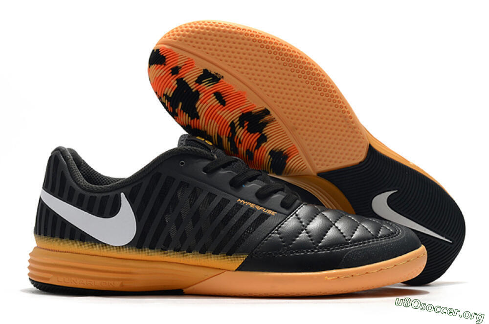 Nike Lunar Gato 2 IC Football Shoes - Black/White/Brown 2