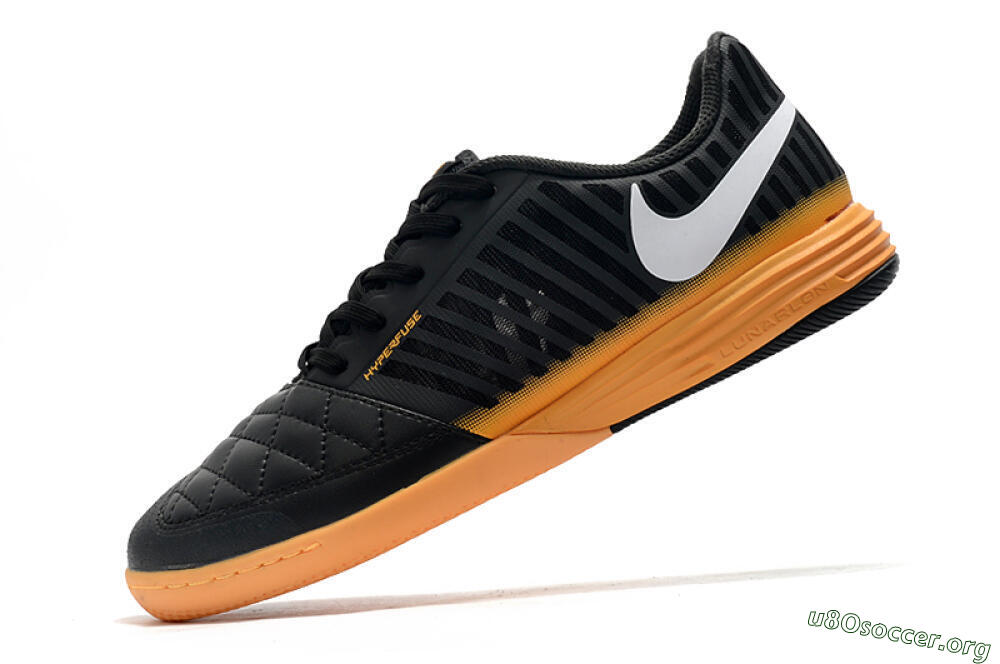 Nike Lunar Gato 2 IC Football Shoes - Black/White/Brown 5