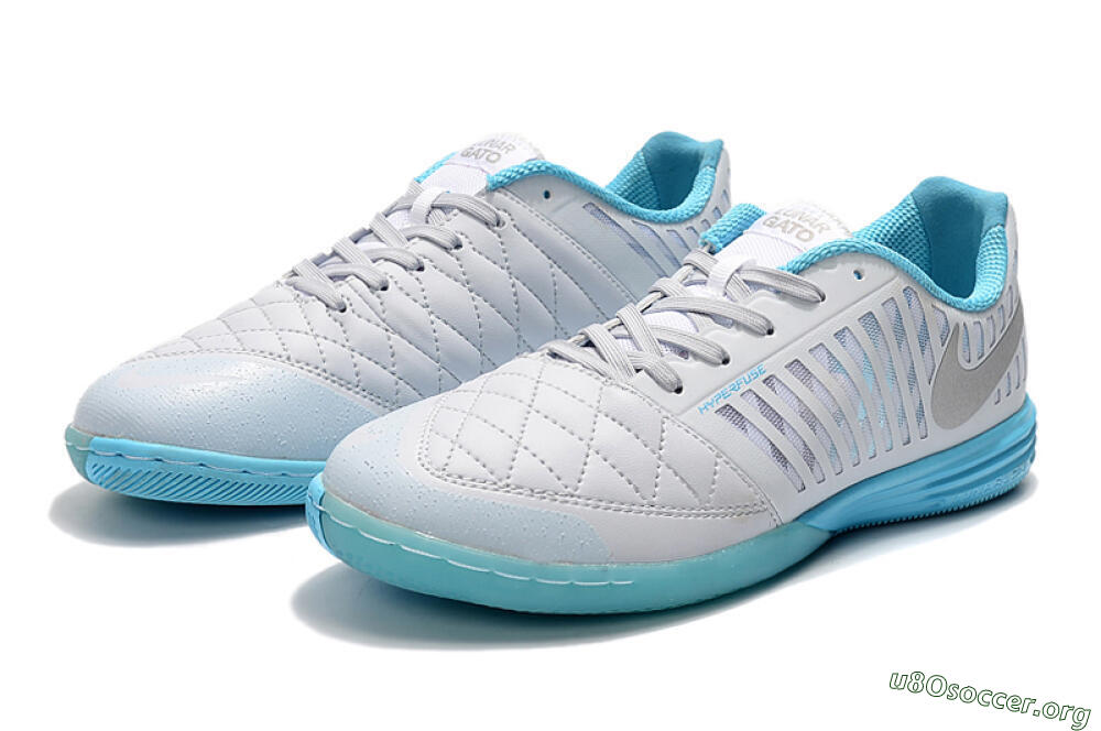 Nike Lunar Gato 2 IC Football Shoes - White/Silver/Jade 4