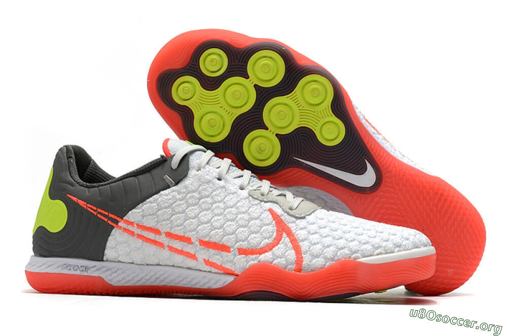 Nike React Gato IC Football Shoes - White/Red/Yellow/Grey 2