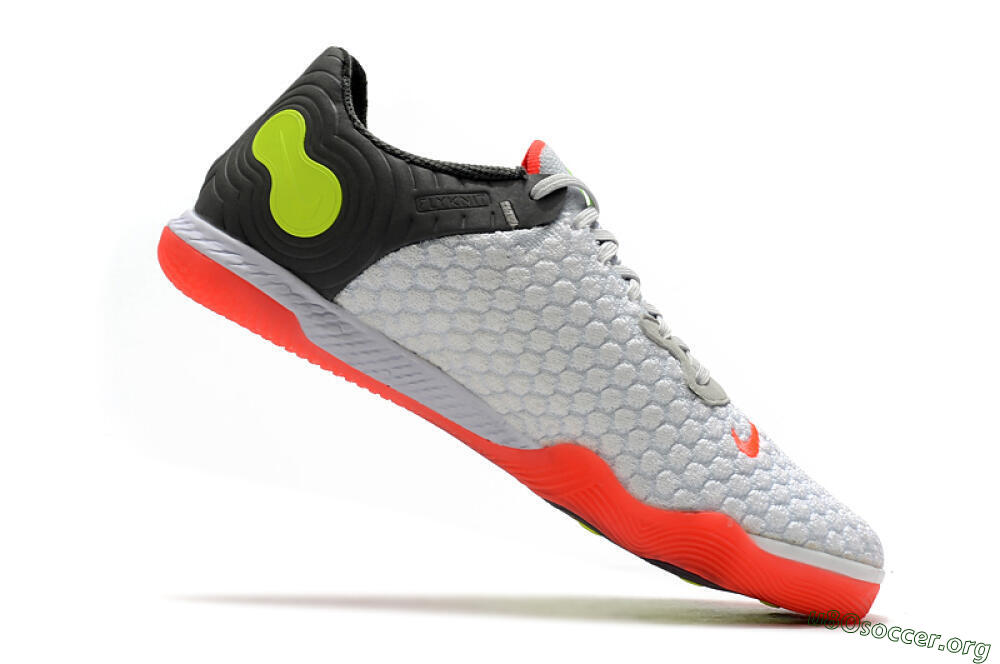 Nike React Gato IC Football Shoes - White/Red/Yellow/Grey 4